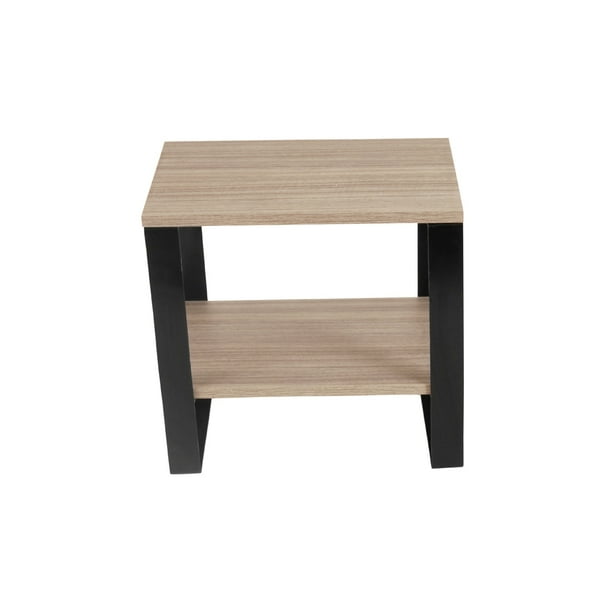 CASA FERRO Buró tipo industrial moderno - Acero Negro MDF color Nogal CASA FERRO Industrial