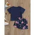 thumbnail image 5 of Liacowi 4th of July Baby Boys T shirt + Shorts Outfits Set, Letter Print Short Sleeve Round Neck Tops + National Flag Pattern Shorts,0-24M, 5 of 9