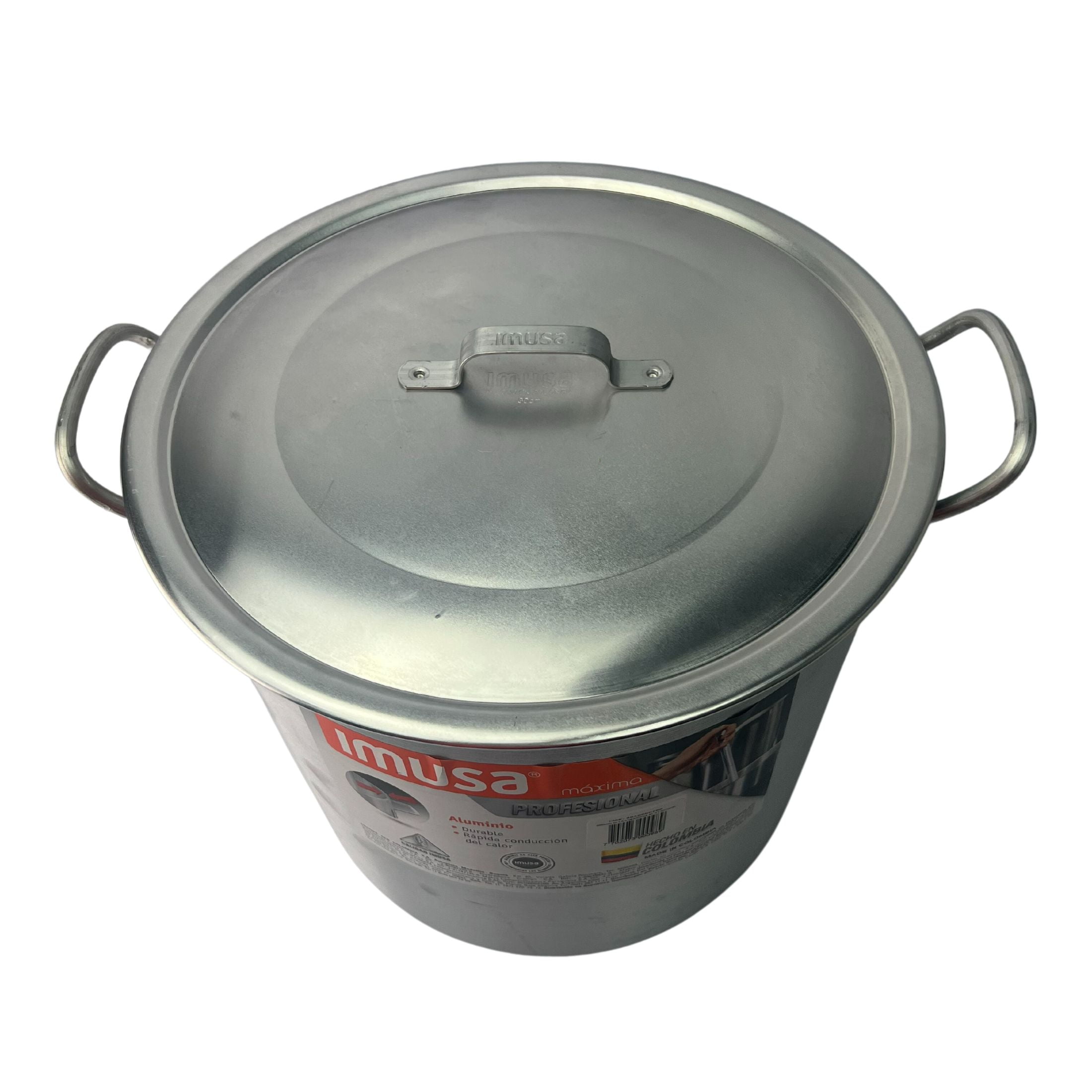 Imusa Aluminum Stock Pot  with  Lid  20-Quart, Silver  1pc