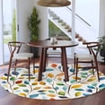 thumbnail image 4 of Colorful Botanical Round Area Rug 5 FT, Non Slip Bedroom Rugs, Pastoral Leaf Spring Summer Elegant Washable Soft Circular Carpet Non-Shedding Floor Mat for Kitchen Dining Room Foyer Balcony Dorm, 4 of 8