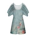 thumbnail image 4 of Cyber&Monday Deals Dyegold Cold Shoulder Tops For Women Pleated Front Floral Print Short Sleeve Blouses Summer Casual Shirts Plus Size Tunics, 4 of 5