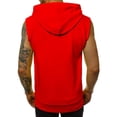 thumbnail image 2 of vastwit Men's Athletic Hoodies Zip Up Gym T-Shirt Bodybuilding Sleeveless Muscles Tees Workout Hooded Red L, 2 of 7