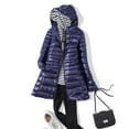 thumbnail image 2 of WEAIXIMIUNG Womens Down Jacket Women's Solid Color Mid Length Hooded Down Jacket with Drawstring Slim Fit Portable Outerwear, 2 of 4
