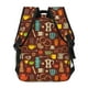 thumbnail image 4 of Balery Retro Coffee Mochila Escolar Impresa, Mochila Ligera para Viajes Casual, Mochila Duradera y Cómoda Multifuncional, Mochila para Laptop-One Size, 4 of 5