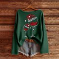 thumbnail image 2 of Womens Merry Christmas Sweaters Xmas Tree Star Printed Long Sleeve Scoop Neck Tops Holiday Casual Pullover Knitted Tops Z003-Dark Green S, 2 of 3