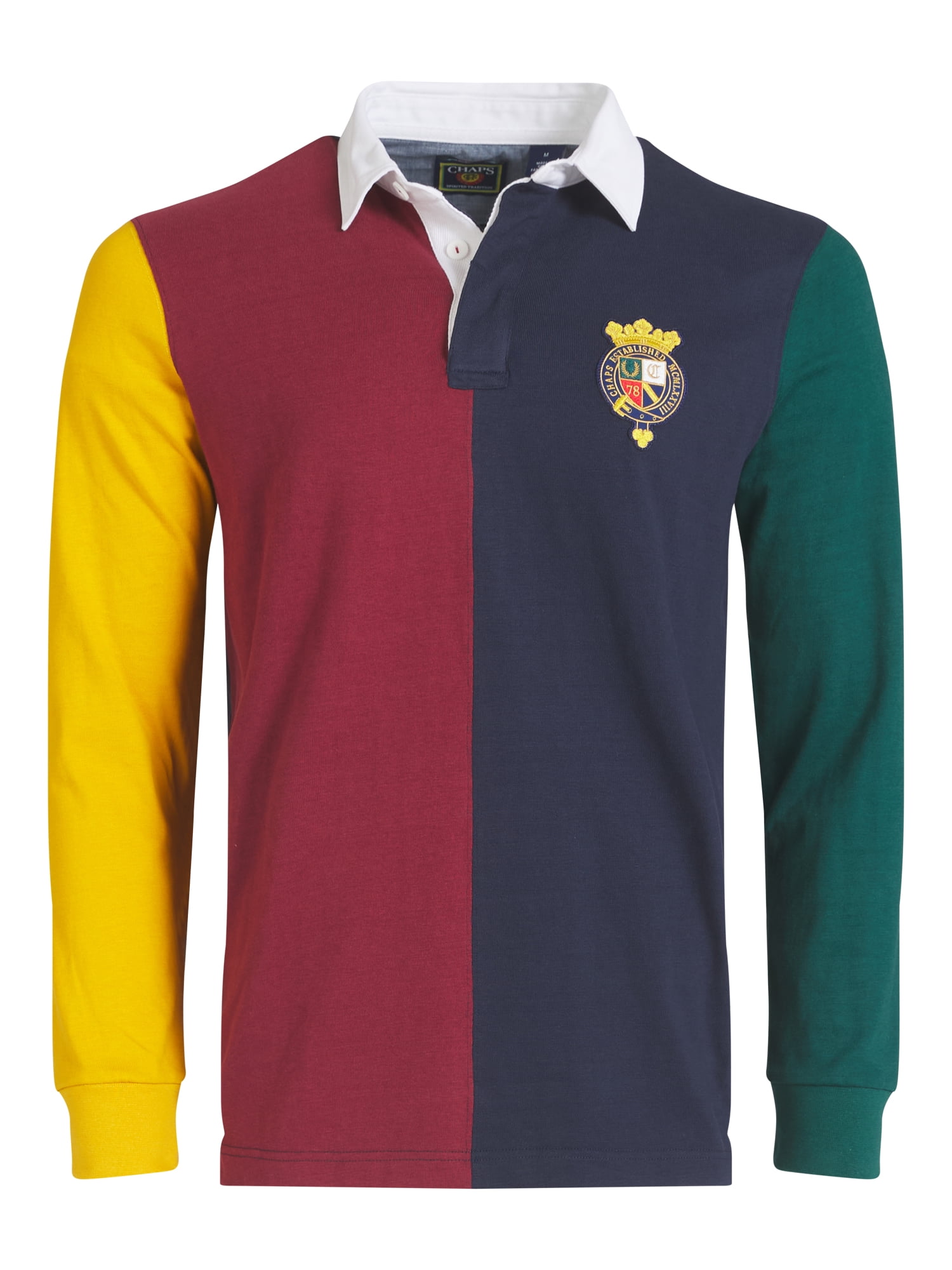 Chaps Men’s and Big Men’s Heritage Colorblocked Rugby Shirt, Sizes S–2XL