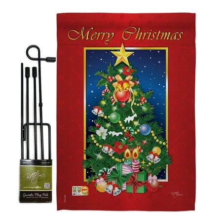 Breeze Decor GS114079-BO Merry Christmas Tree Winter Impressions Decorative Vertical 13