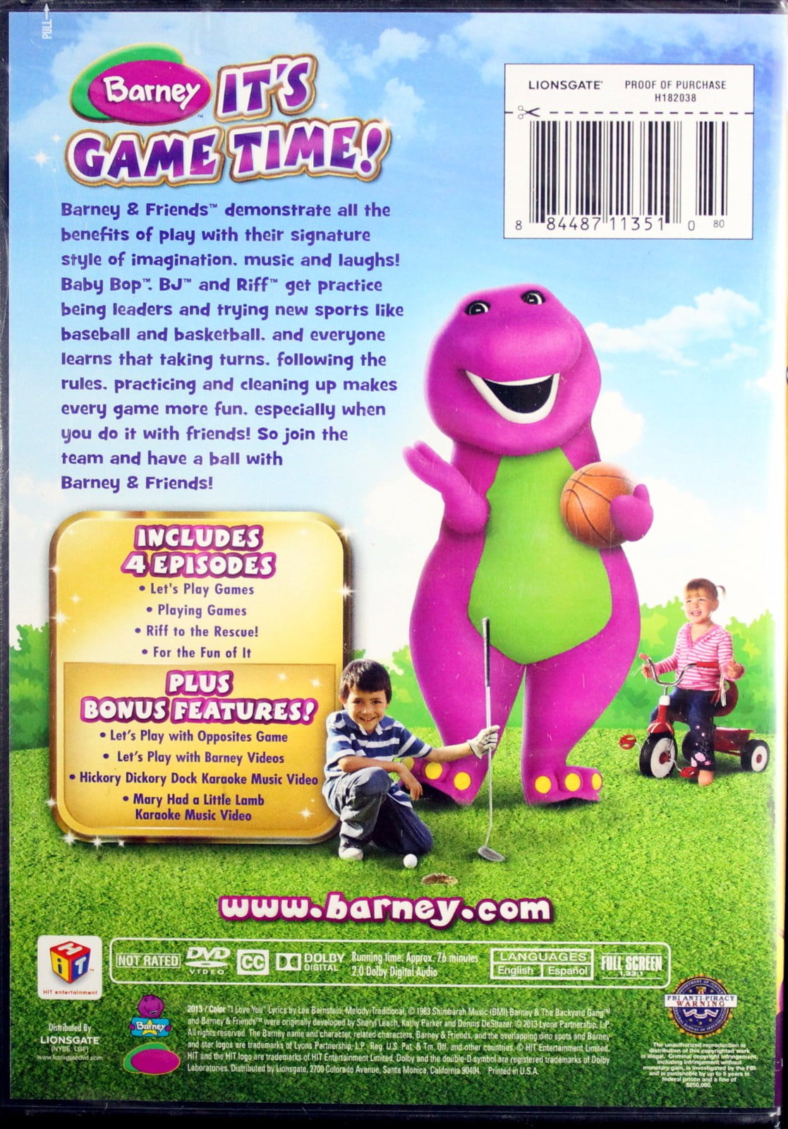 BARNEY-PLAY WITH BARNEY (DVD) (FF/ENG/SPAN/2.0 DOL DIG) (DVD