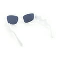 thumbnail image 4 of Womens Mod Angular Brow Cat Eye Thick Wavy Arm Plastic Sunglasses White - Black, 4 of 4