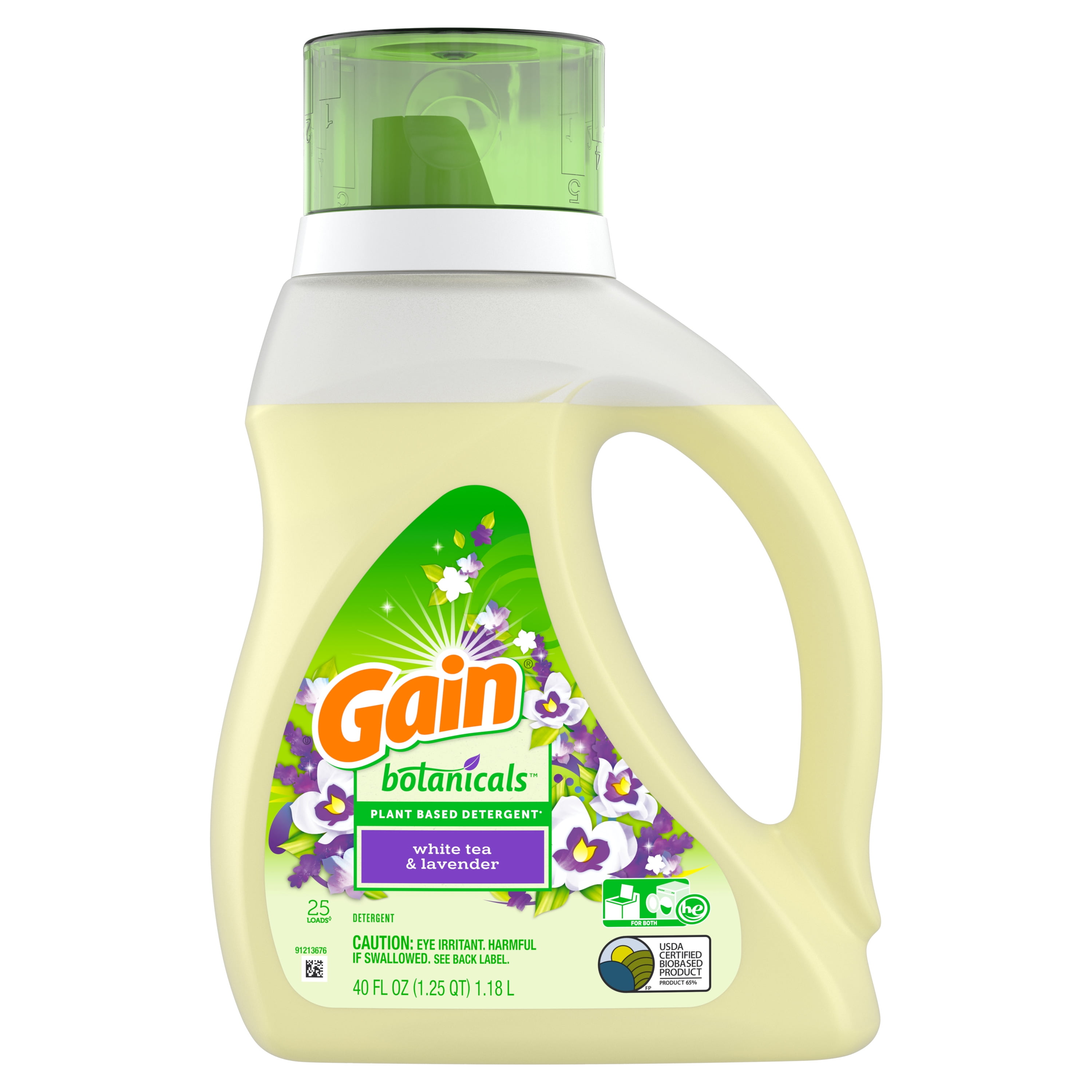 Gain Botanicals Plant Based Laundry Detergent, White Tea & Lavender, 25