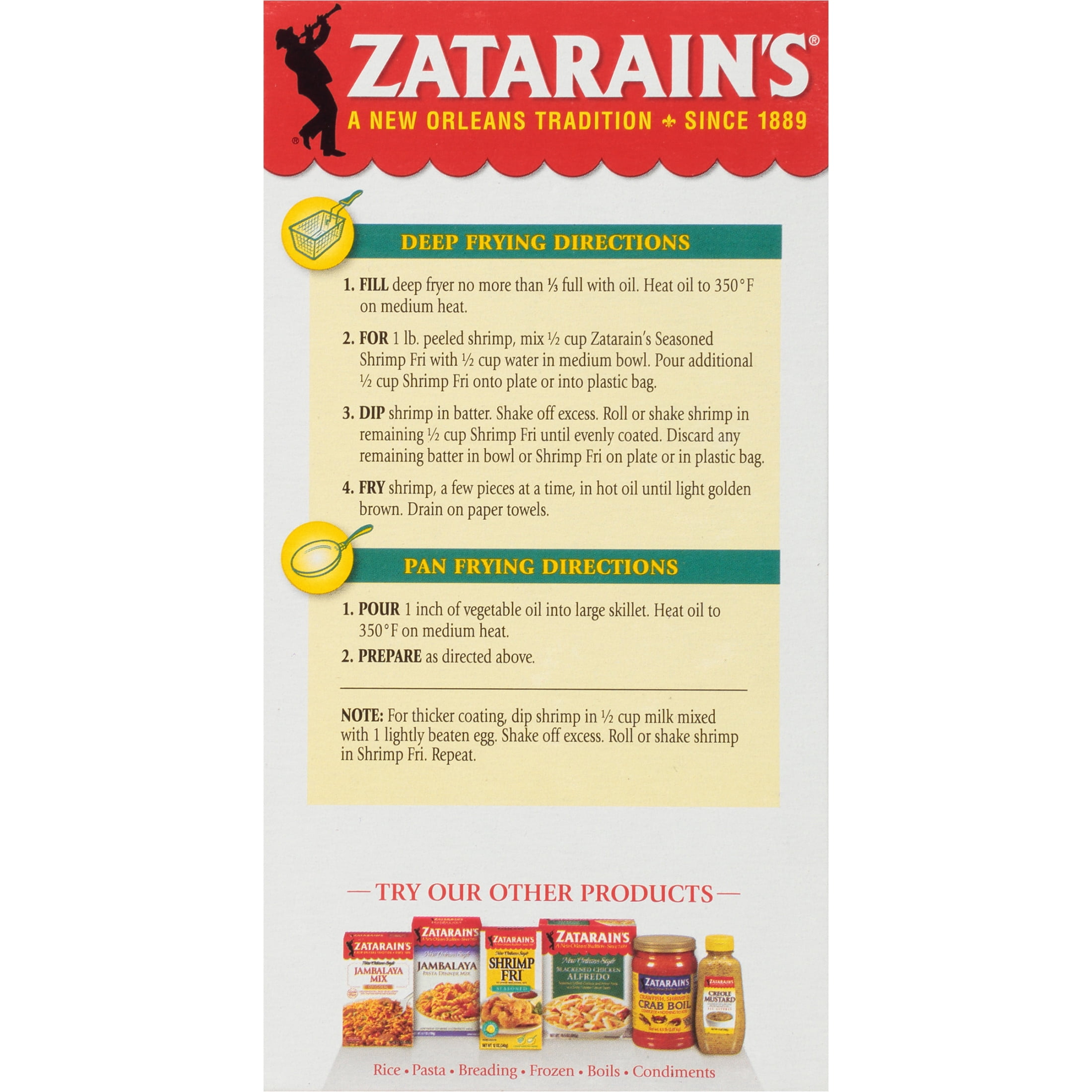 (4 pack) Zatarain's Kosher Seasoned Shrimp Fri, 12.0 oz Box