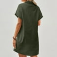 thumbnail image 5 of Fankiway Mode Femme Robe Décontractée à Boutons Col Rabattu Manches Courtes Robes Grande Taille pour Femmes Courbes Robes Midi pour Femmes Robes de Printemps pour Femmes 8652, 5 of 5