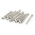 thumbnail image 1 of 15 piezas M4 x 40 mm rosca 43 mm larga tornillos de cabeza hexagonal de metal tono plateado, 1 of 1