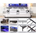 thumbnail image 5 of CASEMIOL King Bed Frame with Storage Headboard, Charging Station, and LED Lights, Noise-Free, No Box Spring Needed, 77.8"W Bedroom Modern Platform Bed Frame Holds 1300 Pounds- Gray, 5 of 8