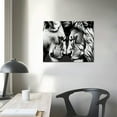 thumbnail image 4 of Nawypu  Lion and Lioness Canvas Wall Art Black and White Animal Couple Wall Decor Painting Male and Female Lion Picture Print Wall Art for Home Bedroom Office Decor, 4 of 6