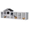 thumbnail image 3 of 113.5" Large Wooden Chicken Coop Outdoor Hen House with Run, Waterproof Roof & Nesting Box,Ramp & Perch for 2–4 Chickens, 3 of 13
