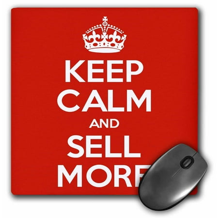 3dRose Keep calm and sell more. Red., Mouse Pad, 8 by 8 (Best Way To Sell Laptop)
