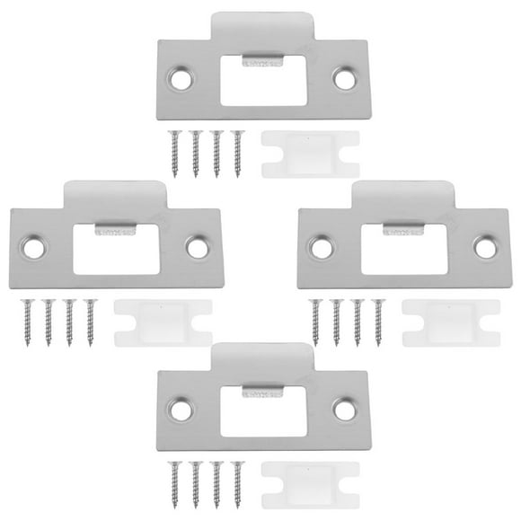 TABLZONE 4 Sets Reinforced Strike Plate Stainless Steel For Homeowners