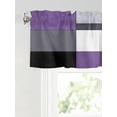 thumbnail image 6 of Valances for Windows Purple Black Rod Pocket Cafe Window Treatments Valance Curtains for Kitchen Bathroom Laundry Basement Windows 56"x16", 6 of 9