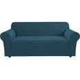 thumbnail image 1 of Stretch Sofa Covers Couch Cover Furniture Protector Sofa Slipcover 1-Piece Feature High Spandex Textured Small Checks Jacquard Fabric with Elastic Bottom(Sofa 74"-88" Wide: Deep Teal), 1 of 7