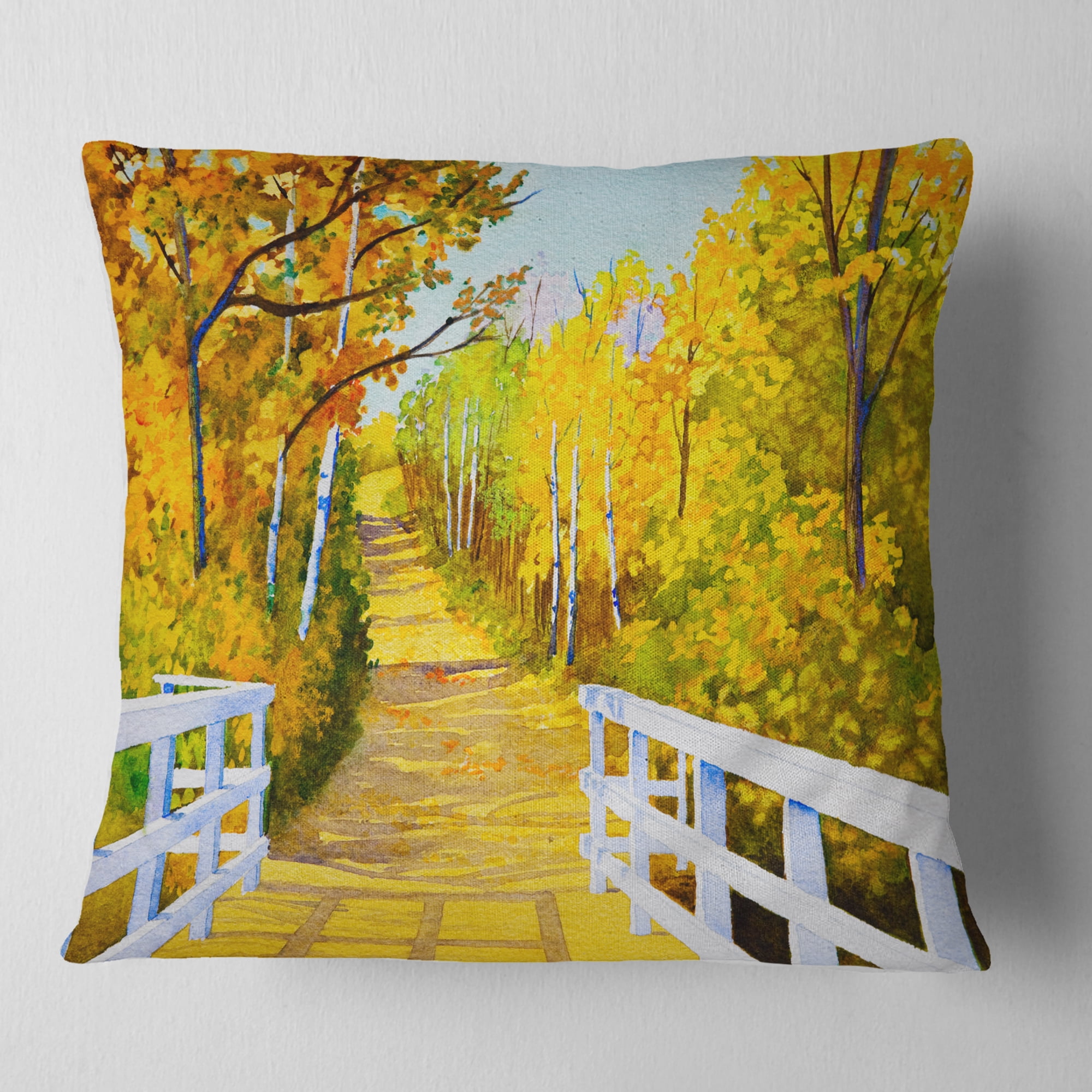 Designart Parkland Trails - Photography Throw Pillow - 18x18