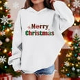 thumbnail image 2 of Lorytime Kids Hoodies for Girls Unisex Merry Christmas Sweatshirt Long Sleeve Pullover Drop Shoulder Cute Tops White, 2 of 4