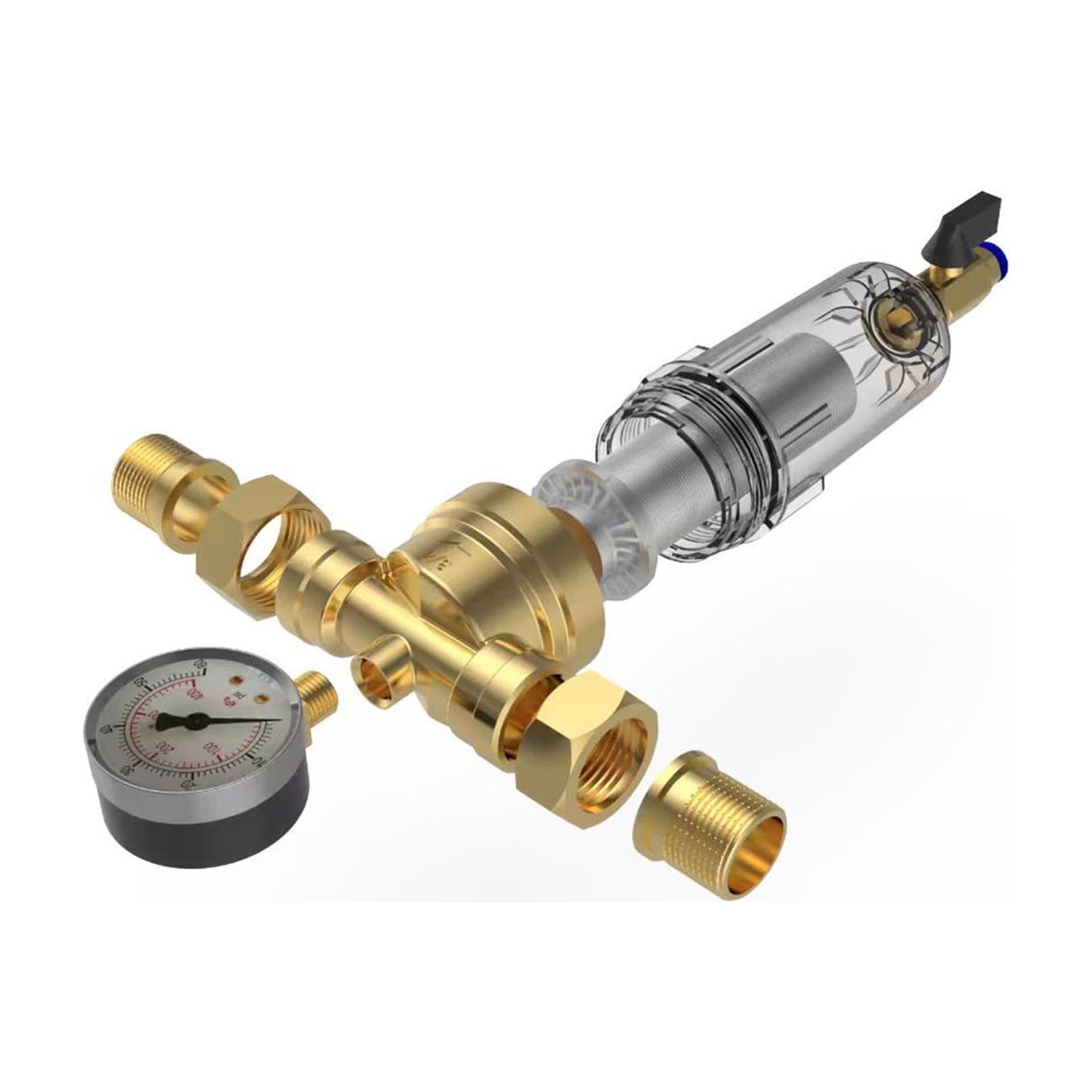 Strong Brass Water Pre Filter Systems Rustproof Brass Water Filter 1/2inch or 3/4in for Pipe & Household Appliances