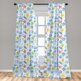 thumbnail image 5 of Ambesonne Nautical Curtains, Marine Themed Starfish, Pair of 28"x95", Blue and Yellow, 5 of 5