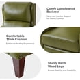 thumbnail image 2 of Wingback Genuine Leather Recliner Set of 2 with Nail Head Trim & Tapered Block Feet for Bedroom in Olive, 2 of 9