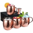 thumbnail image 5 of Tazas de mula de Moscú, 4 tazas de cobre ideales para cualquier bebida fría, tazas de cobre, vaso de cerveza, cóctel, 5 of 5