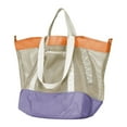 thumbnail image 1 of Bolso de playa de malla, bolso de hombro para mujeres y hombres, de viaje informal, de playa para guardar juguetes de vacaciones, uso diario en Púrpura, 1 of 8