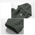 thumbnail image 6 of DPTALR Men's Solid Color Long Sleeve Hooded Zip Up Cardigan, Ice Silk Thin Sun Protection Jacket,Army Green,Big and Tall Men XXXXXL, 6 of 8
