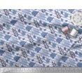 thumbnail image 2 of Soimoi polyester Crepe Fabric Stripe & Autumn Leaves Print Fabric by Yard 42 Inch Wide, 2 of 3