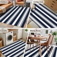 thumbnail image 5 of Navy Blue Grey Striped Area Rug 4x6 FT, Non Slip Kids Room Carpet, Farmhouse Stripes Minimalist Washable Soft Floor Carpet Non-Shedding Throw Rug for Dorm Kitchen Study Room Home Office Bedside, 5 of 9
