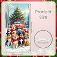 thumbnail image 2 of Dog Themed Christmas Banner Red Truck Design Xmas Backdrop Snowy Scene Santa Hat Winter Background for Christmas Party Family Gathering Holiday Celebration, 2 of 9