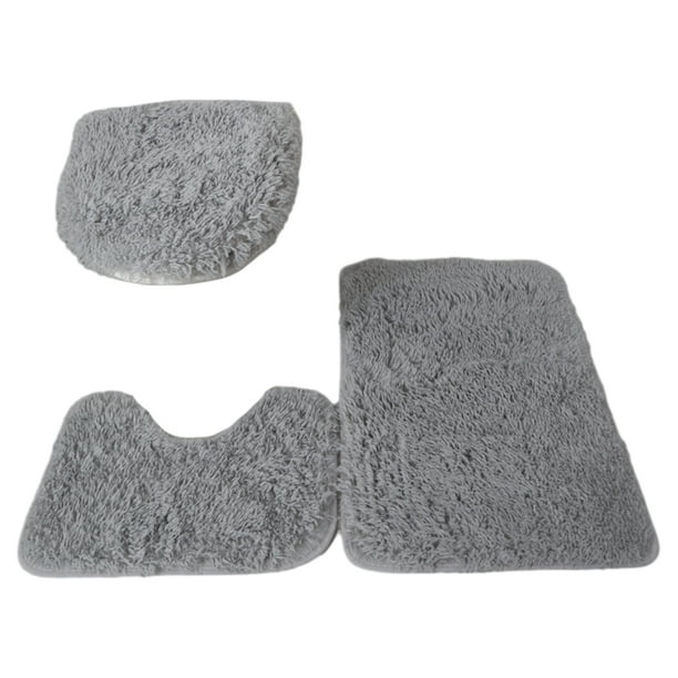 Naiovety Juego de alfombras de baño de secado rápido 3x con fondo antideslizante Textura Alfombras de baño de fácil limpieza Gris Type3 NO3