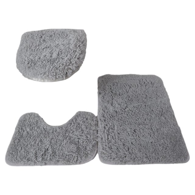 Transemion 1/2/3/5 3pieces Anti-slid Particles Rug Set Secure And for Slip-free Bathroom Mats For Grey 1 Pc