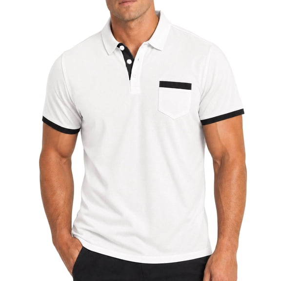 Guluxicc Men's Pullover Shirts with Pocket Button Classic Fit Short Sleeve Business Casual Shirts for Everyday Wear