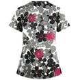 thumbnail image 5 of DPTALR Print Nurse Uniforms For Women,Breathable Patterned Short Sleeve V-Neck Plus Size Shirts Tee Tops With Pockets, 5 of 5