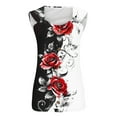 thumbnail image 6 of UPPADA Womens Cute Floral Print Tank Tops Dressy Crewneck Tops Cami Tank Tops Hide Belly Blosues Summer Sleeveless Tops Beach Vacation Outfits,S White Tank Tops, 6 of 6