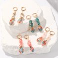 thumbnail image 2 of Hot-Selling Vintage Beaded Stone Hoop Earrings - Fashionable and Colorful Lightweight Luxury Earrings for Women - Wholesale, 2 of 5