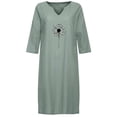 thumbnail image 3 of WILLBEST Robes de Demoiselle d'Honneur à Manches Longues Robes pour Femmes Col Fluide Sans Manches Longueur Genou Robe de Plage Irrégulière, 3 of 3