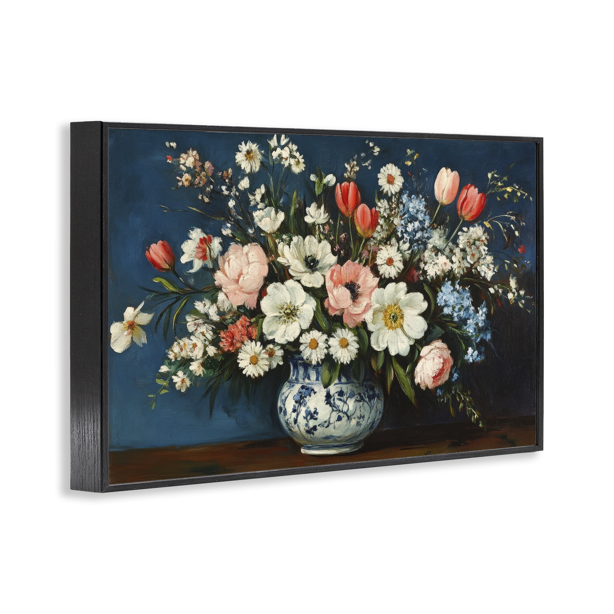 Stupell Industries Colorful Bouquet in Vase Black Framed Giclee Art, design by Petal Prints Design