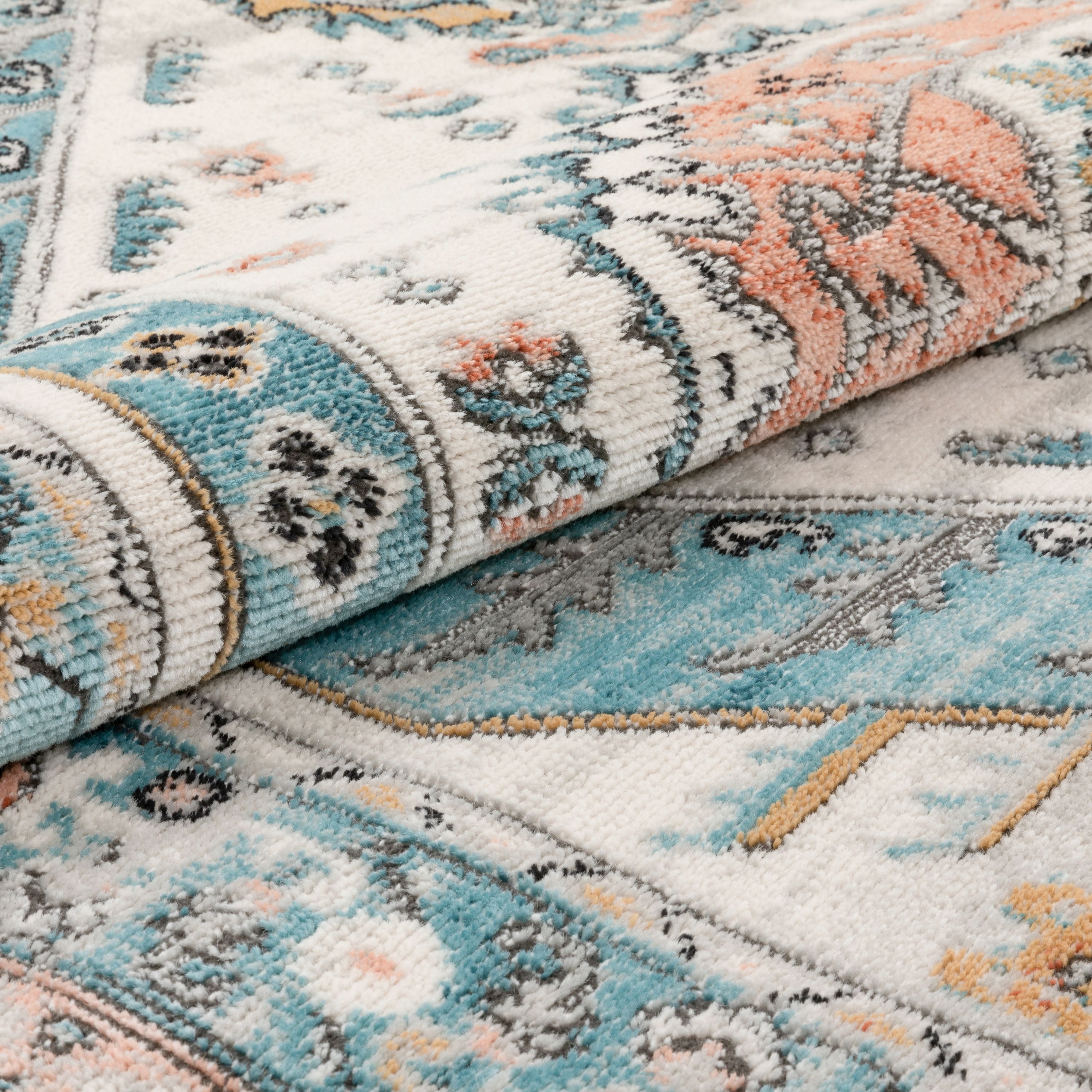 Well Woven Indira1 Jane Vintage Bohemian Aztec Tribal Blue 3'11 x 5'3" Area Rug