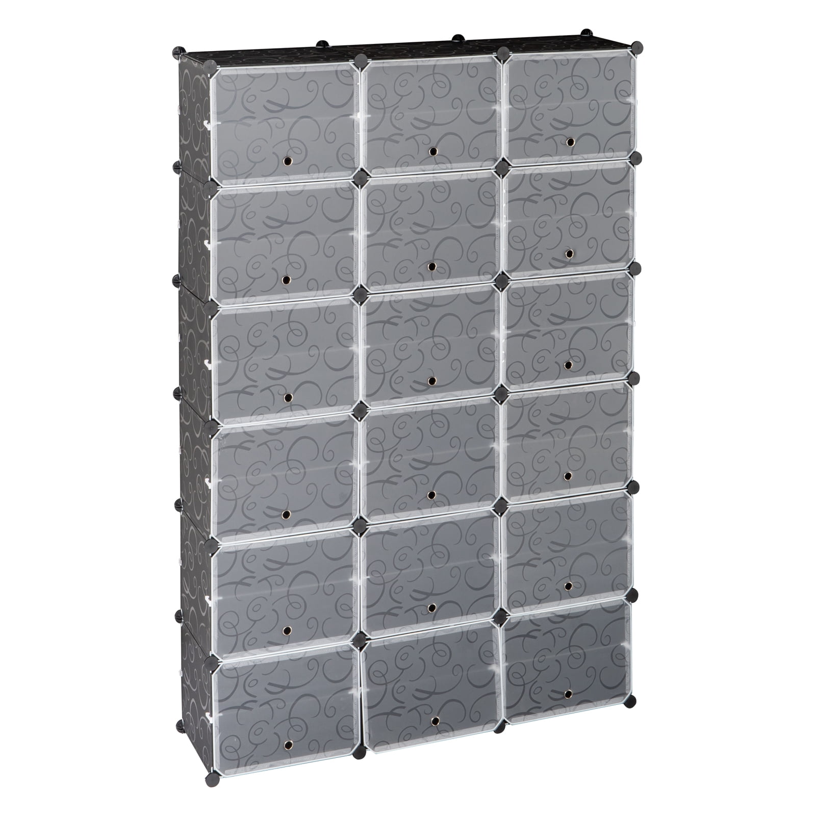 12-Tier Portable 72 Pair Shoe Rack Organizer, 36 Grids Expandable Tower Shelf Storage Cabinet for Heels, Boots, Slippers - Black