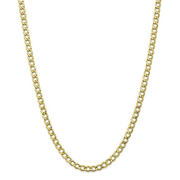 Auriga 10K Yellow Gold 5.25 mm Semi-Solid Curb Link Chain Necklace for Women 16"