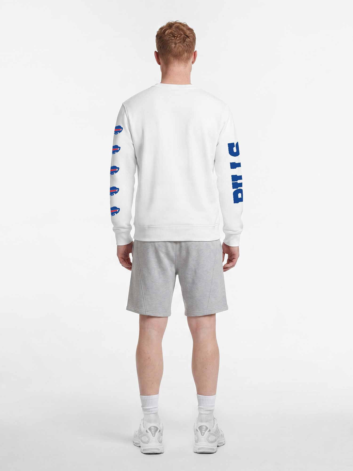 Buffalo Bills Reebok Mens White Crew Sweatshirt