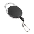 thumbnail image 1 of Retractable Key Chain Steel Wire Rope Keychain Badge Holder Black With Carabiner Belt Clip And Key Ring, 1 of 8