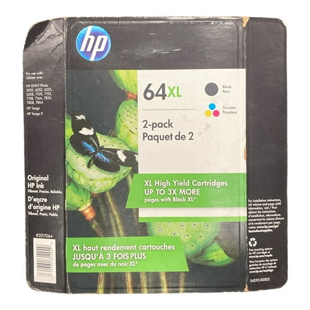 UPC: 0190780812020 | HP 64XL High Yield Original Inkjet Cartridge  Black/Tri-Color  2 Pack