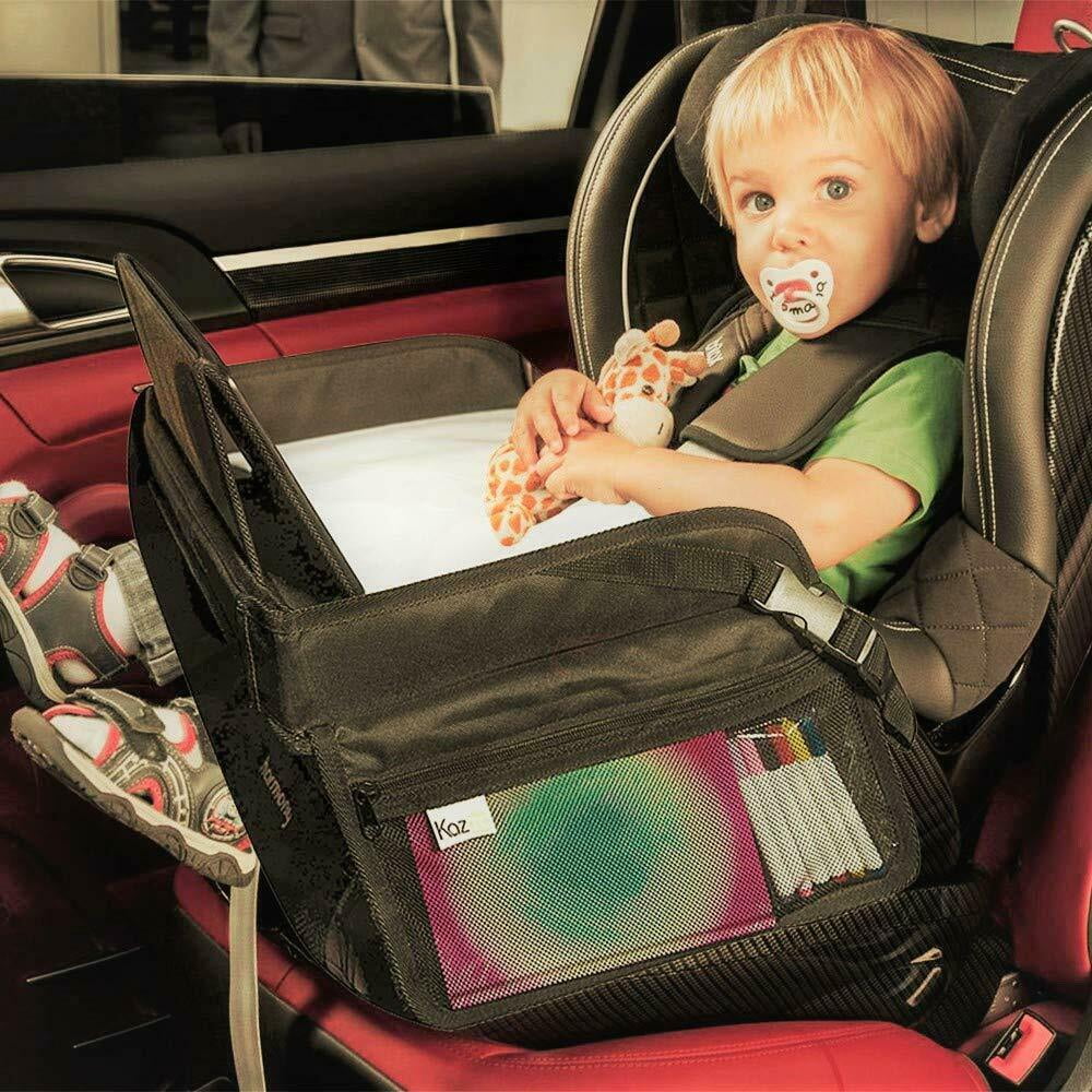 Kaztro Multifunctional Kids Activity, Snack & Play Tray , Built in Dry Erase Desk with Markers, Portable Travel in Car Stroller & Plane